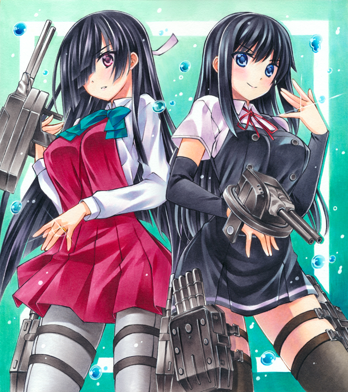asashio, asashio kai ni, and hayashimo (kantai collection) drawn by yuto_takumi