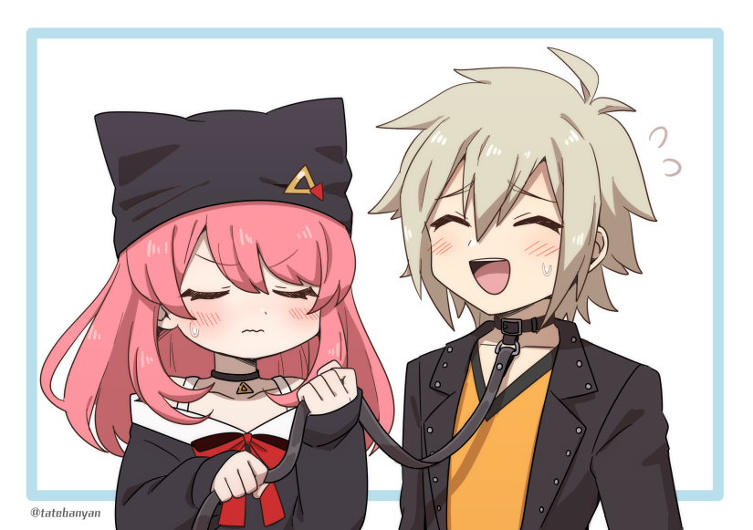 miharu and satoshi (youkai watch and 1 more) drawn by tabana