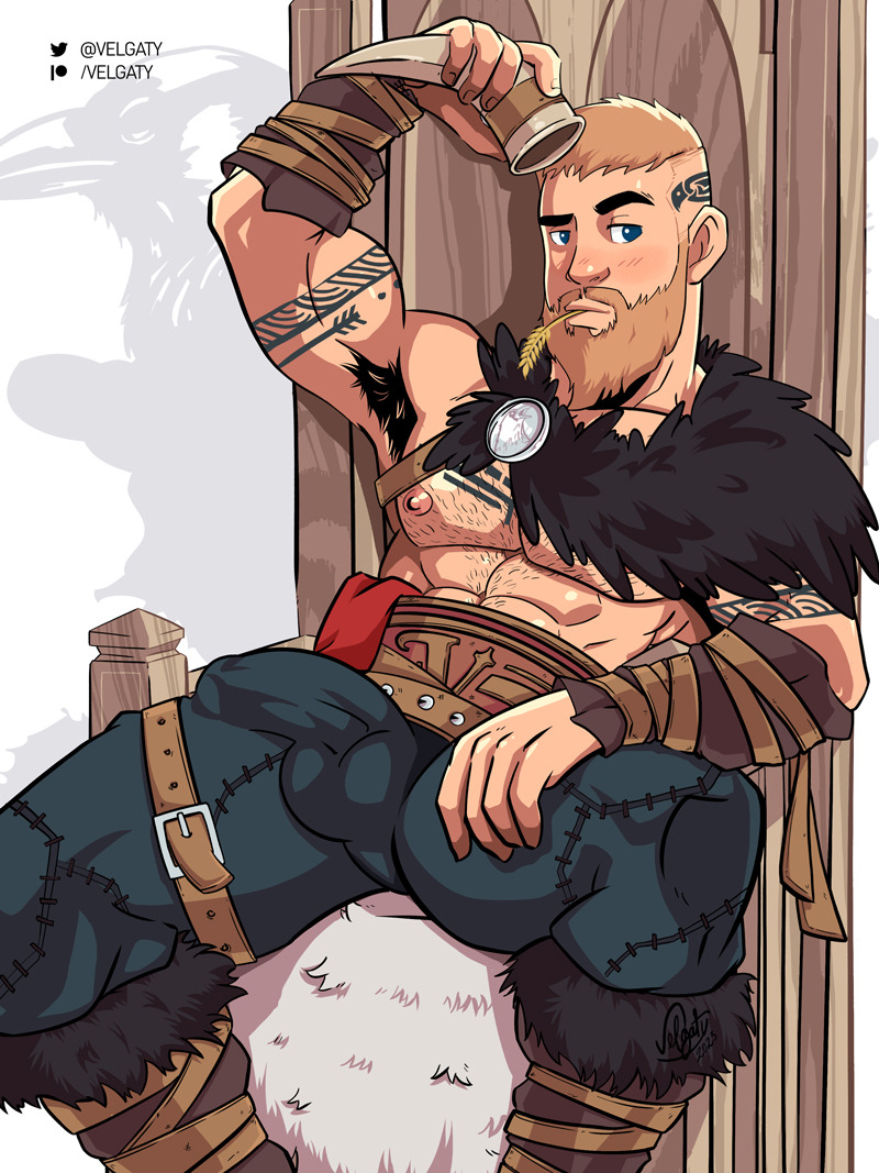 eivor varinsson (assassin's creed and 1 more) drawn by velgaty