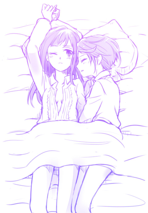 hishikawa rikka and kenzaki makoto (precure and 1 more) drawn by sioagya