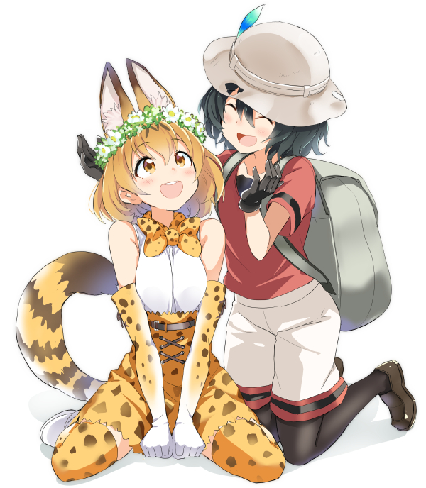 serval and kaban (kemono friends) drawn by mirai_denki