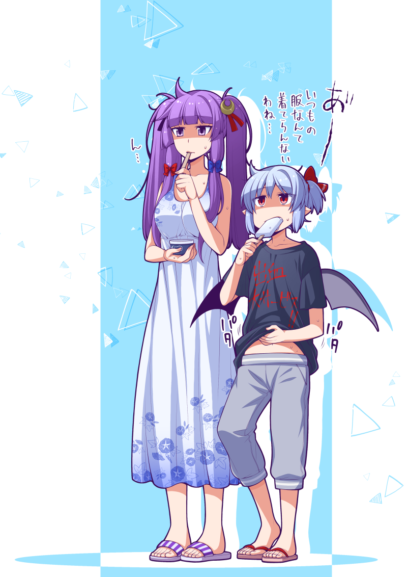 remilia scarlet and patchouli knowledge (touhou) drawn by eichi_yuu