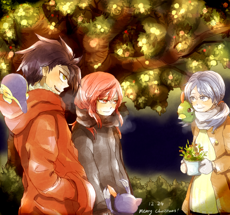 ethan, silver, kris, cyndaquil, sneasel, and 1 more (pokemon and 1 more) drawn by lamp-ao