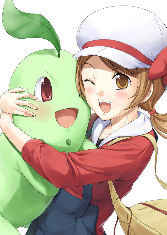 lyra and chikorita (pokemon and 1 more) drawn by tenkuu_nozora