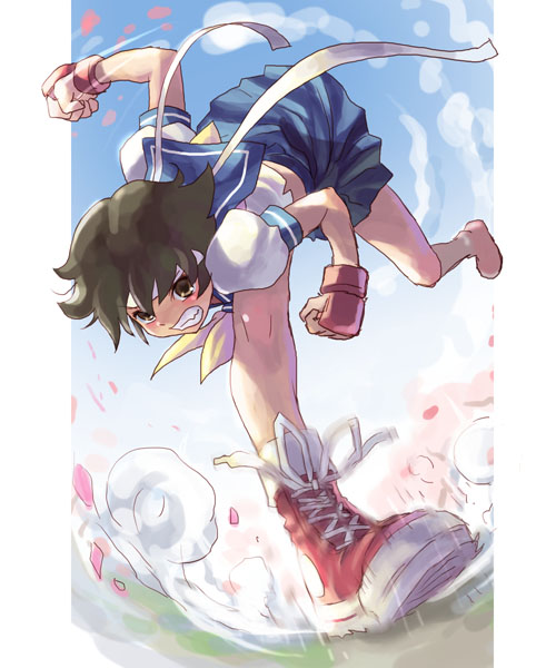 kasugano sakura (street fighter and 1 more) drawn by katahira_masashi