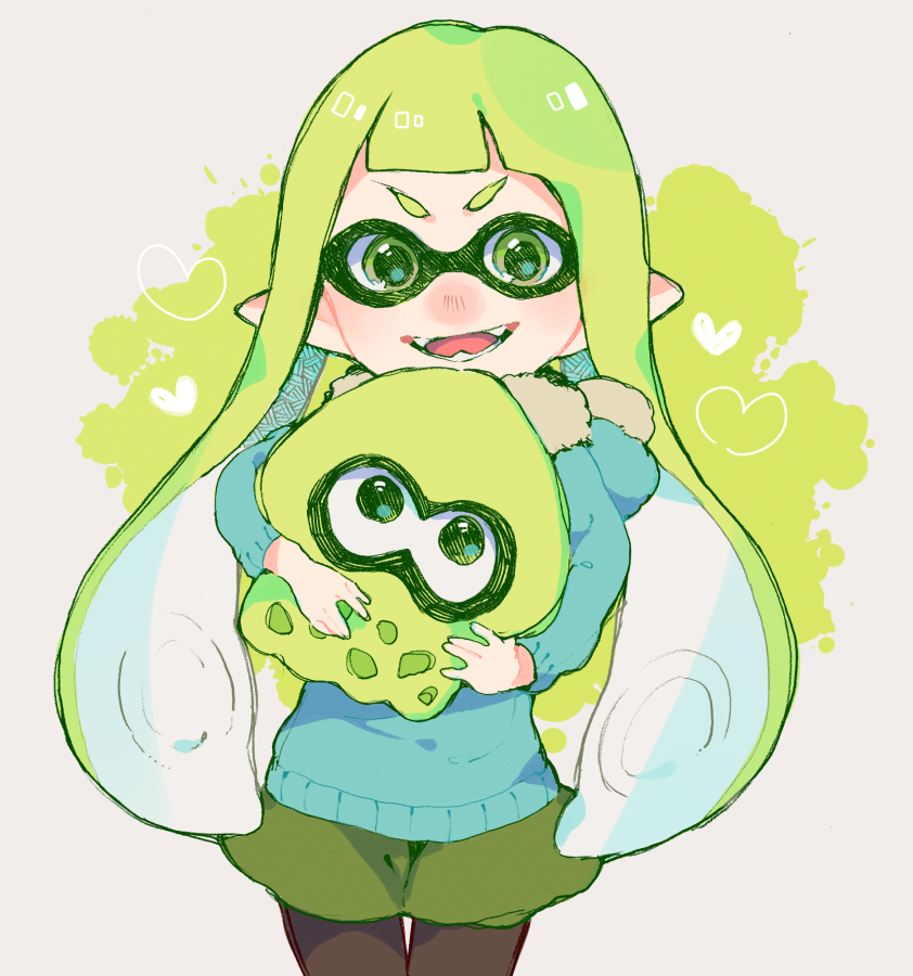 inkling player character and inkling girl (splatoon and 1 more) drawn by mebutiokuri