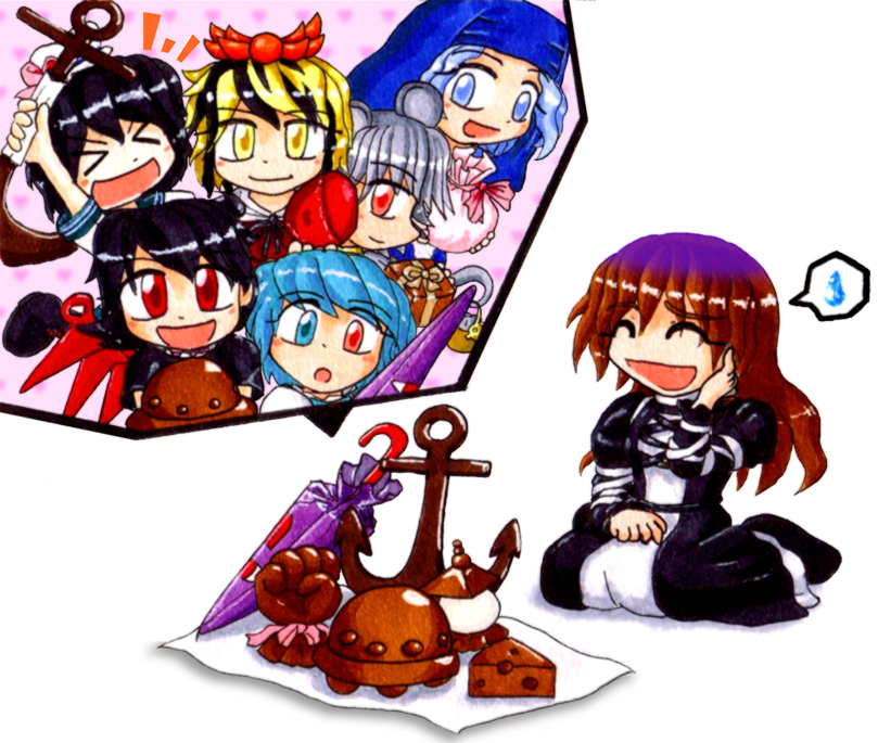 tatara kogasa, nazrin, hijiri byakuren, houjuu nue, toramaru shou, and 2 more (touhou and 1 more) drawn by mail_(mail_gell)