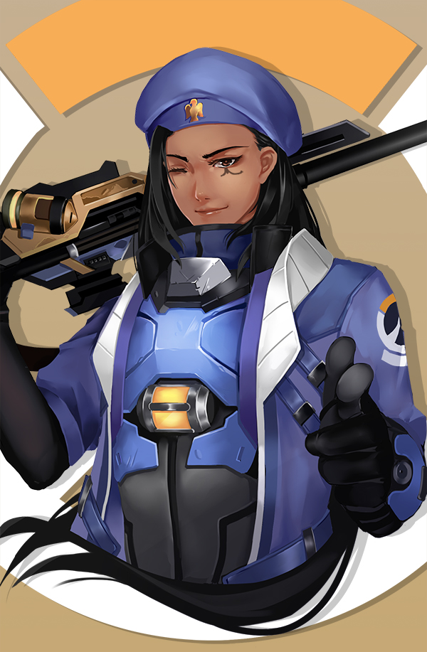 ana and captain amari (overwatch and 1 more) drawn by iceky