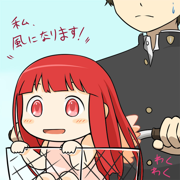 chitanda eru and oreki houtarou (hyouka) drawn by denden