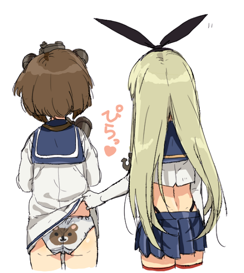 shimakaze and yukikaze (kantai collection) drawn by yukichi_(ohuton_zzz)