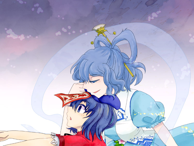 kaku seiga and miyako yoshika (touhou) drawn by yui_(soranohako)