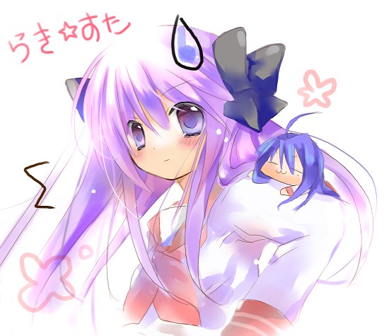 hiiragi kagami and izumi konata (lucky star) drawn by jin_rikuri