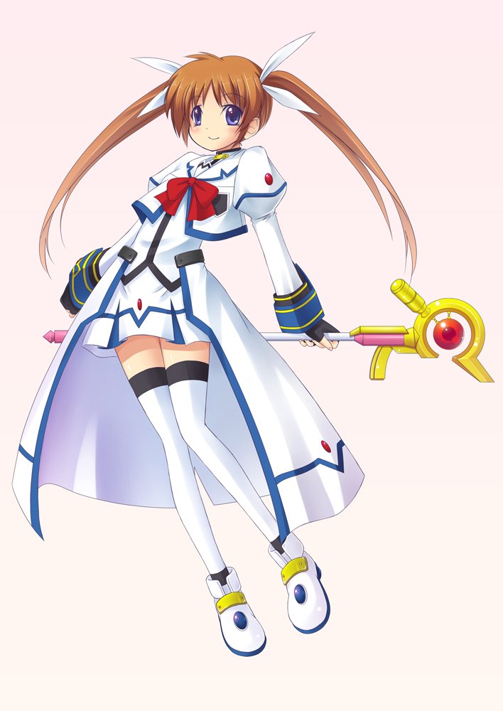 takamachi nanoha and raising heart (lyrical nanoha and 1 more) drawn by amarotamaro