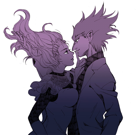 violetche and lady pinky (yuusha series and 1 more) drawn by k-mica