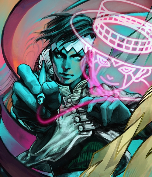 kishibe rohan and heaven's door (jojo no kimyou na bouken and 1 more) drawn by soft_men