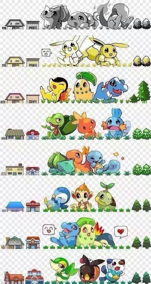 pikachu, eevee, piplup, bulbasaur, oshawott, and 12 more (pokemon and 7 more) drawn by huan_li
