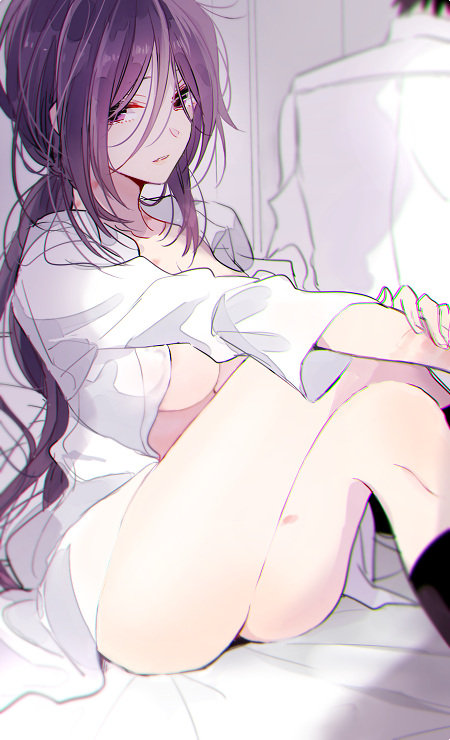 okabe rintarou and kunosato mio (steins;gate and 1 more)