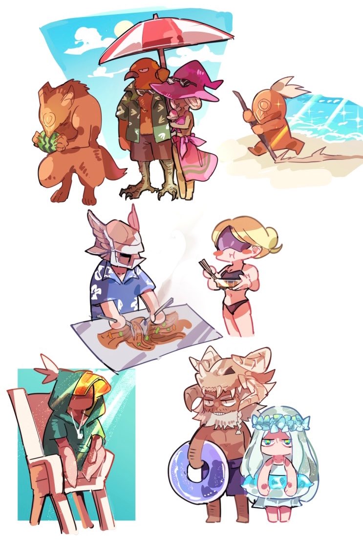 recluse, revenant, duchess, wylder, guardian, and 1 more (elden ring and 1 more) drawn by kofuku_(reitouko)