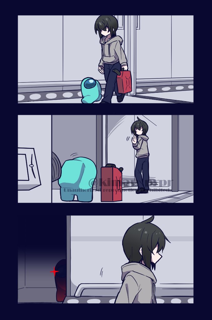 crewmate, red, impostor, they, and cyan (original and 1 more) drawn by kiman