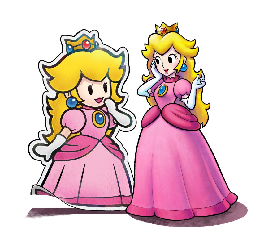 princess peach and paper peach (mario and 3 more)