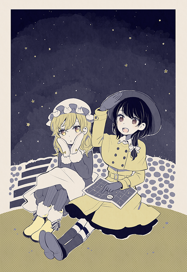usami renko and maribel hearn (touhou) drawn by mozukuzu_(manukedori)