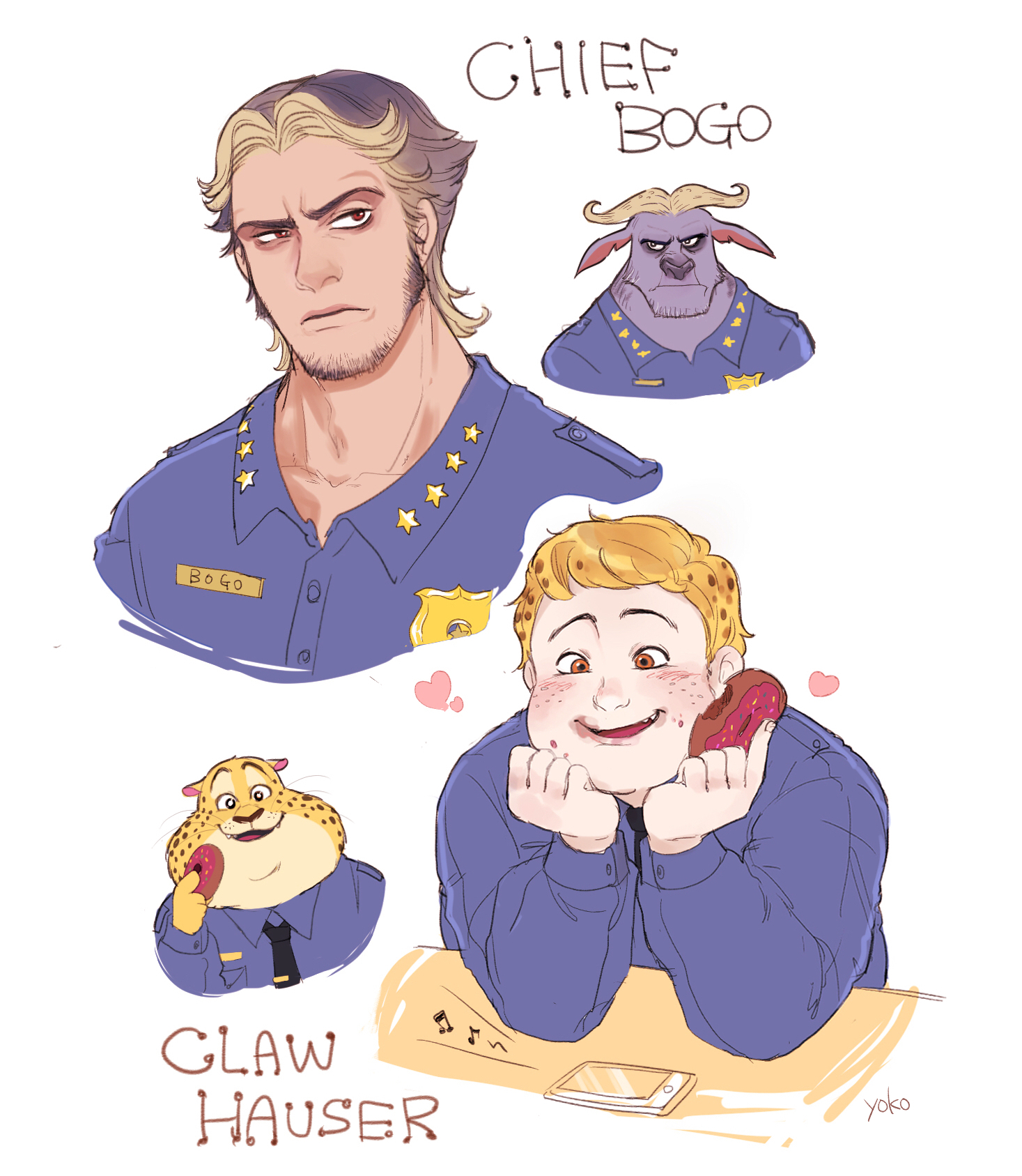 Zootopia chief bogo x clawhauser