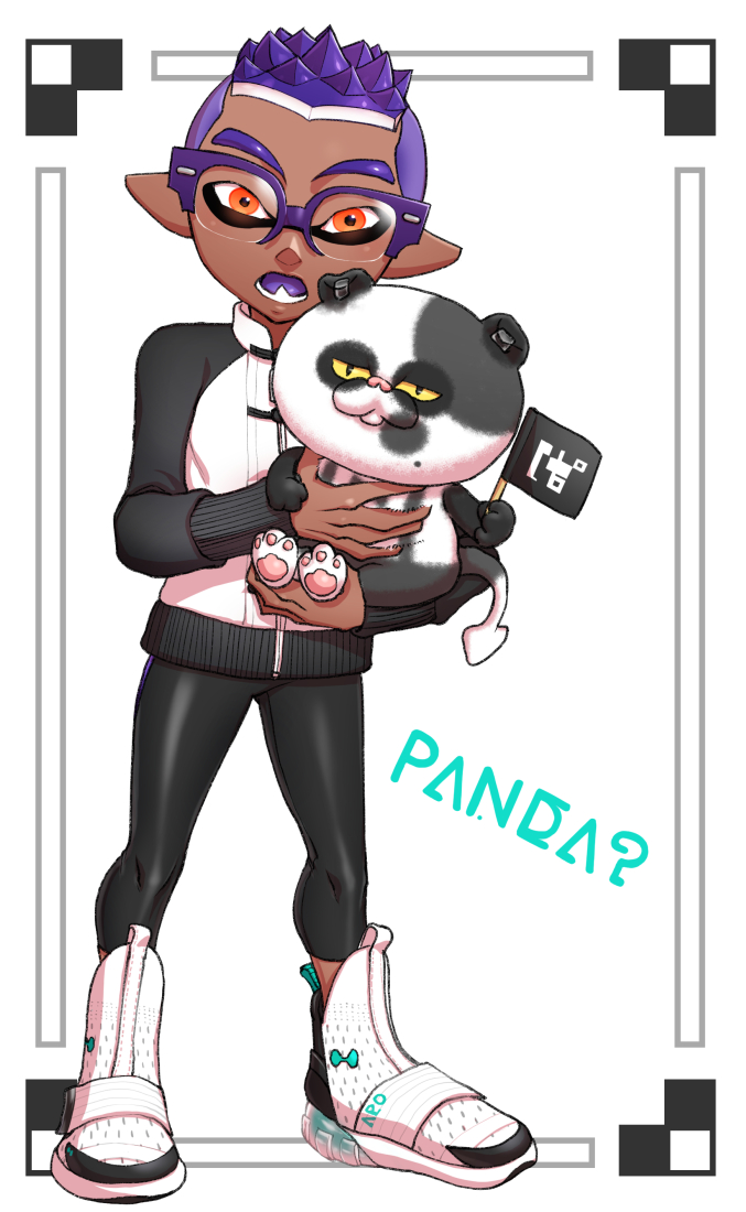 inkling player character, inkling boy, judd, and senpai (splatoon) drawn by souzaipan