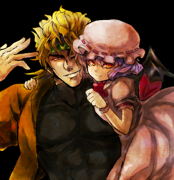 remilia scarlet and dio brando (touhou and 3 more) drawn by honchu