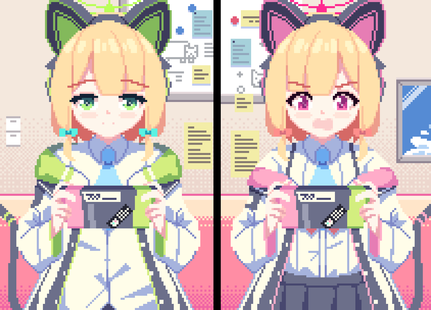 momoi and midori (blue archive) drawn by piao_mao
