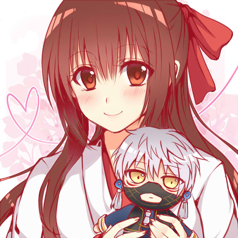 saniwa, female saniwa, and nakigitsune (touken ranbu) drawn by hasu_(velicia)