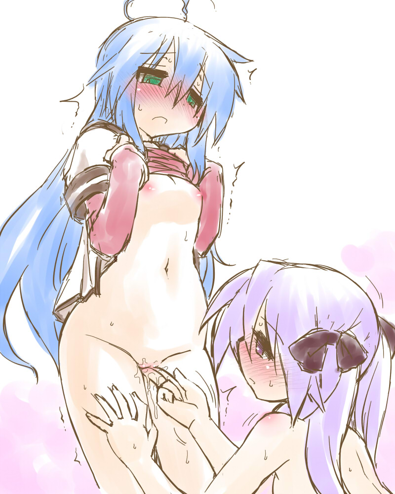 hiiragi kagami and izumi konata (lucky star and 1 more) drawn by kogaku_kazuya