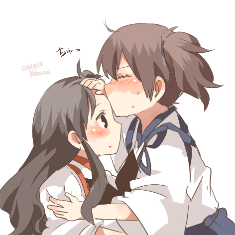 kaga and akagi (kantai collection) drawn by rebecca_(keinelove)