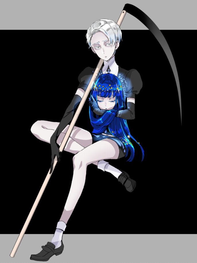 lapis lazuli and cairngorm (houseki no kuni) drawn by chiyo_(rotsurechiriha)