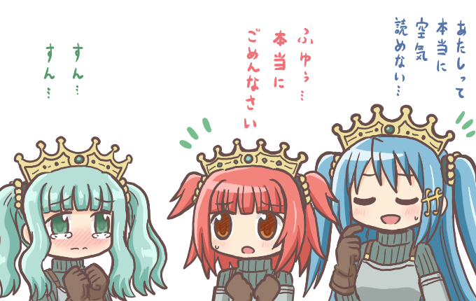 miki sayaka, futaba sana, and akino kaede (mahou shoujo madoka magica and 1 more) drawn by reverse_(bluefencer)