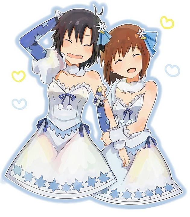 kikuchi makoto and hagiwara yukiho (idolmaster) drawn by yayamori