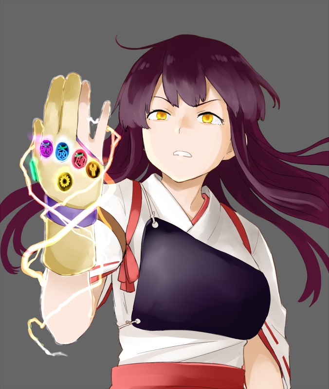 akagi, iron man, akagi kai ni, and thanos (kantai collection and 5 more) drawn by watanore