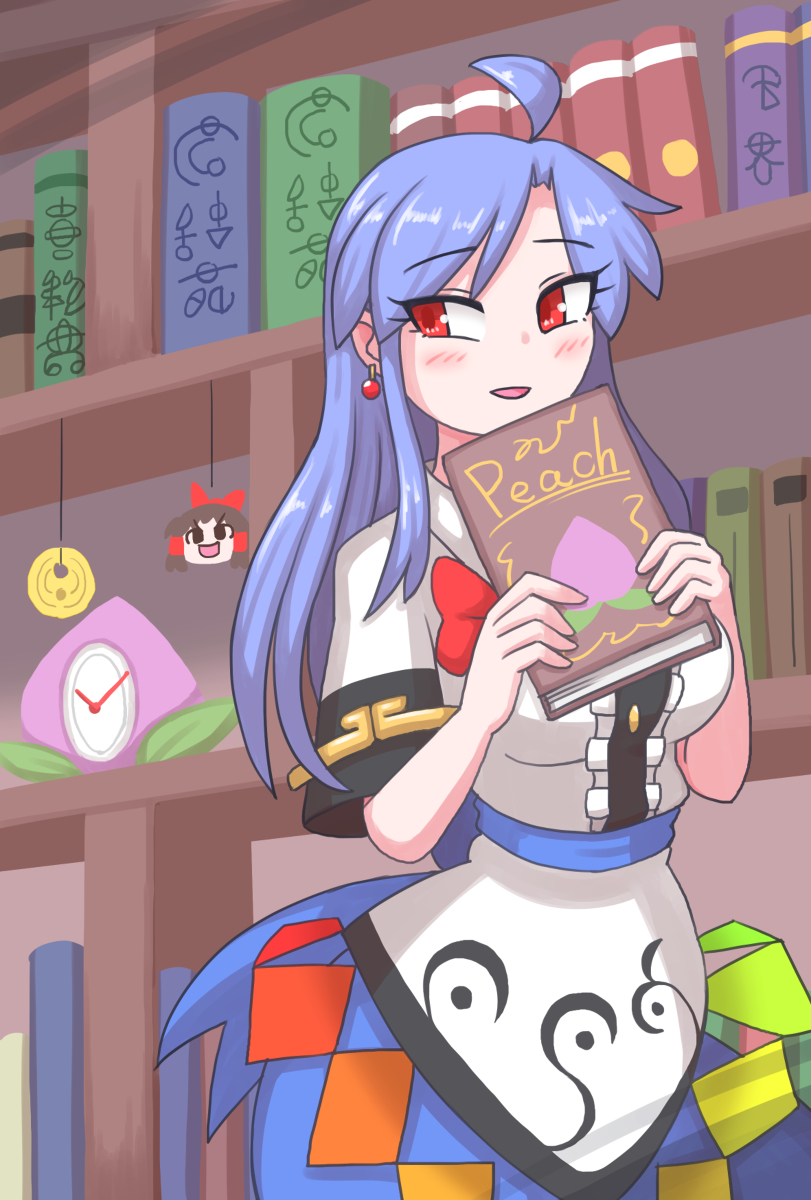 hakurei reimu and hinanawi tenshi (touhou) drawn by temu