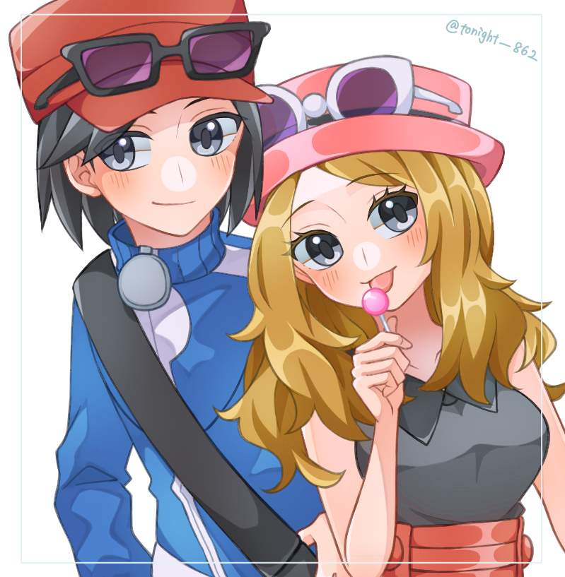 serena and calem (pokemon and 1 more) drawn by rain_(tonight_862)