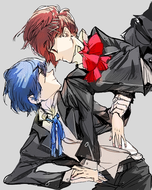 yuuki makoto and shiomi kotone (persona and 2 more) drawn by sutei_(giru)