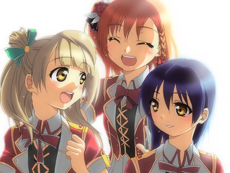 sonoda umi, minami kotori, and kosaka honoka (love live! and 1 more) drawn by doutan