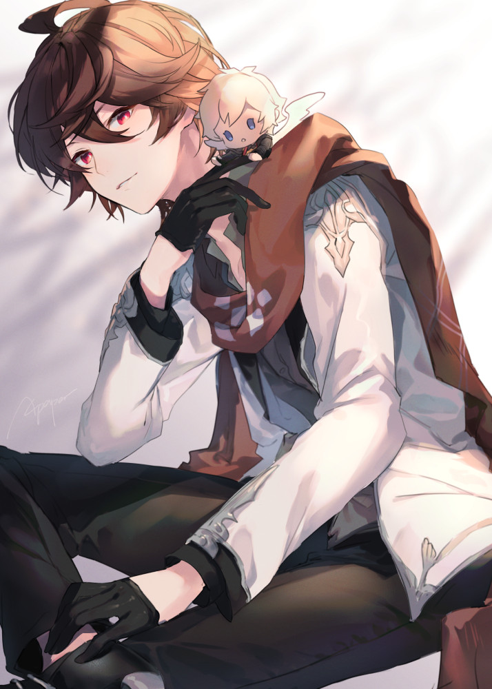 sandalphon and lucifer (granblue fantasy) drawn by endend_(shinia)