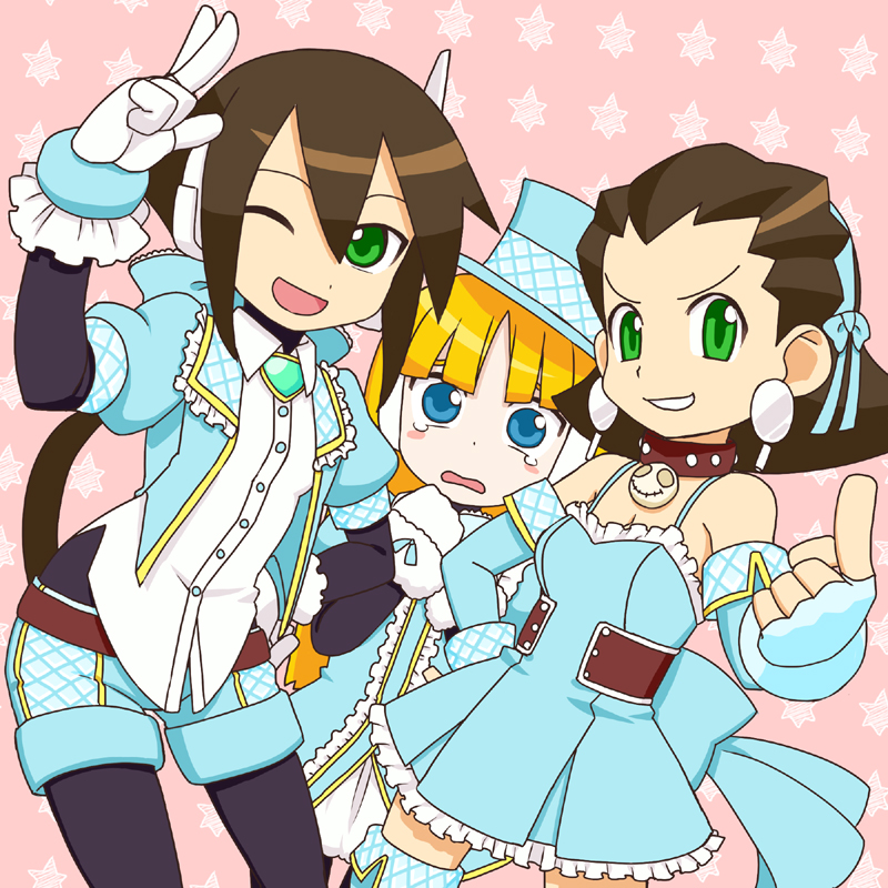 aile, tron bonne, and alouette (mega man and 4 more) drawn by shigehiro_(hiroi_heya)