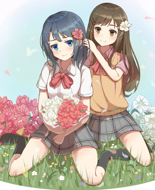 adachi sakura and shimamura hougetsu (adachi to shimamura) drawn by yotsushi