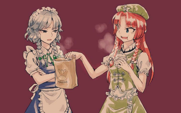 izayoi sakuya and hong meiling (touhou) drawn by meimaru_inuchiyo
