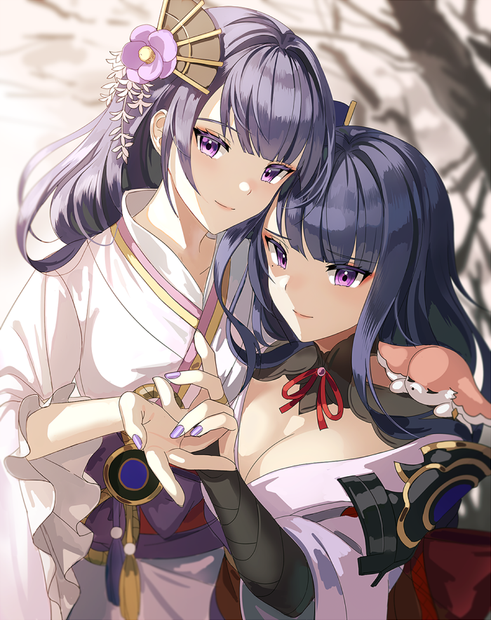 raiden shogun, yae miko, and makoto (genshin impact) drawn by silence_girl