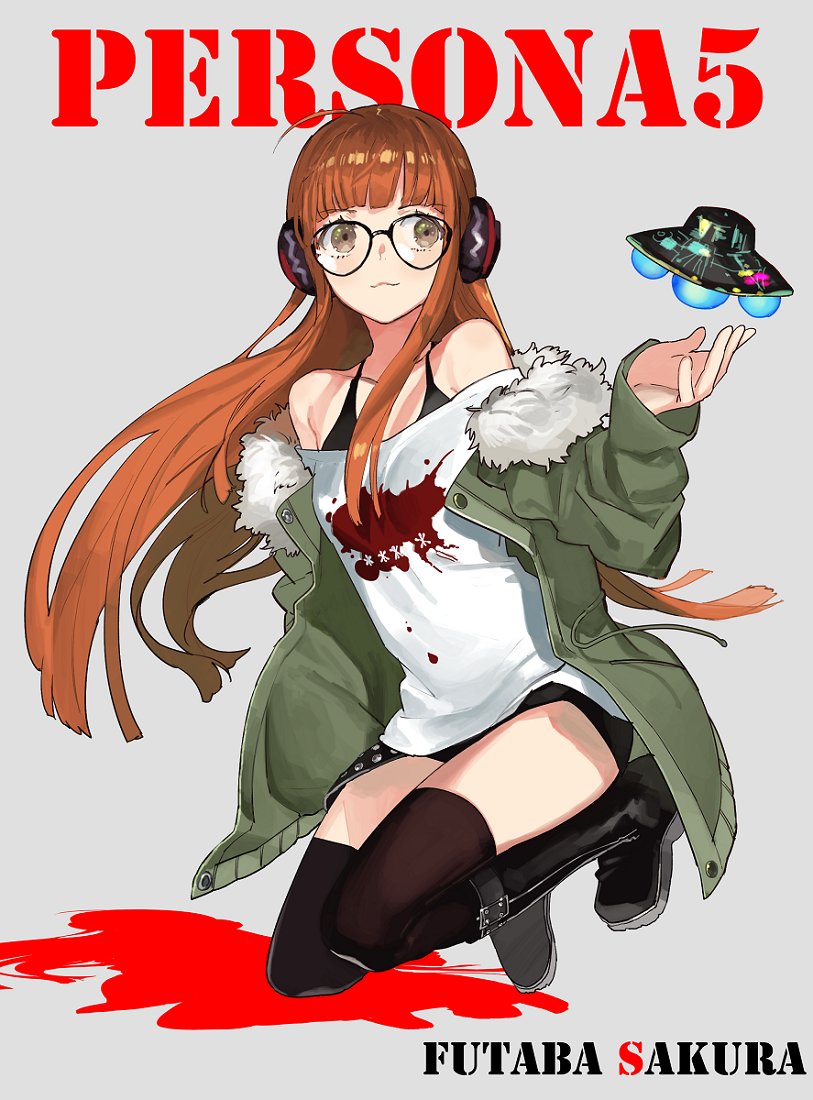 sakura futaba and necronomicon (persona and 1 more) drawn by buun_ko