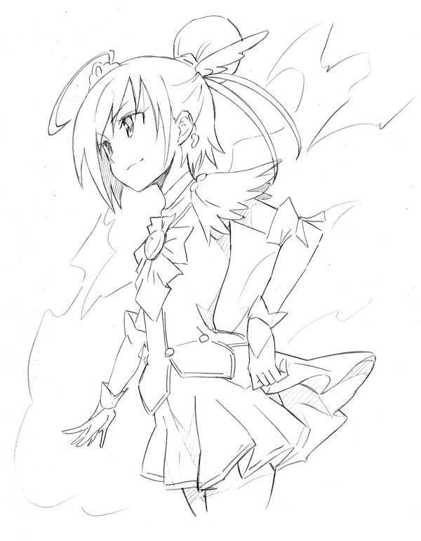 hino akane and cure sunny (precure and 1 more) drawn by anbe_masahiro