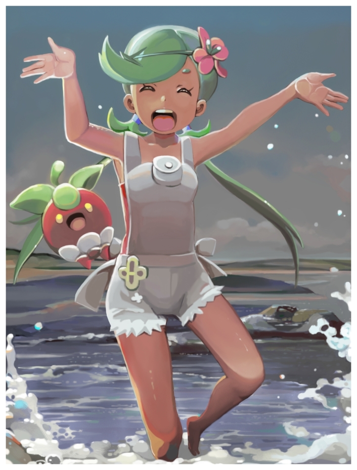 mallow and bounsweet (pokemon and 1 more) drawn by alice_(aries)