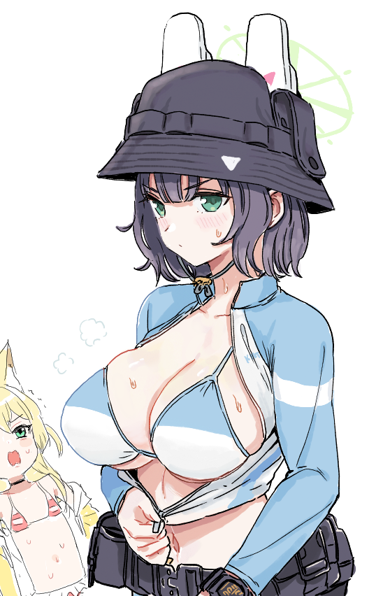 saki and kurumi (blue archive) drawn by sukeroku_(treeee)