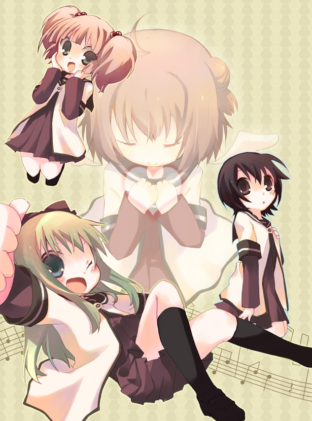 toshinou kyouko, akaza akari, funami yui, and yoshikawa chinatsu (yuruyuri) drawn by kosori_(dennoukitan)